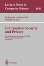 Cover: Information Security and Privacy - Springer