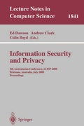 Cover: Information Security and Privacy - Springer