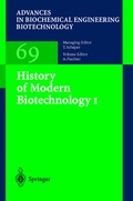 Cover: History of Modern Biotechnology I - Springer