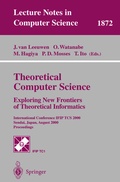 Cover: Theoretical Computer Science: Exploring New Frontiers of Theoretical Informatics - Springer