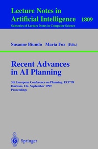 Enlarge image Cover: Recent Advances in AI Planning - Springer