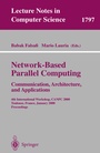 Cover: Network-Based Parallel Computing - Communication, Architecture, and Applications - Springer