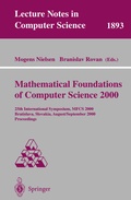 Cover: Mathematical Foundations of Computer Science 2000 - Springer