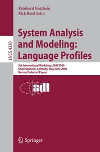 Enlarge image Cover: System Analysis and Modeling: Language Profiles - Springer