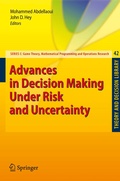 Cover: Advances in Decision Making Under Risk and Uncertainty - Springer