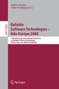 Cover: Reliable Software Technologies - Ada-Europe 2008 - Springer