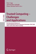Cover: Trusted Computing - Challenges and Applications - Springer