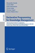 Cover: Declarative Programming for Knowledge Management - Springer