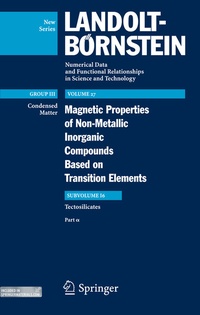 Abbildung von: Magnetic Properties of Tectosilicates I - Springer