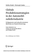Cover: Globale Produktionsstrategien in der Automobilzulieferindustrie - Springer