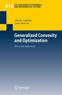 Enlarge image Cover: Generalized Convexity and Optimization - Springer