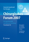 Cover: Chirurgisches Forum 2007 f&uuml;r experimentelle und klinische Forschung - Springer