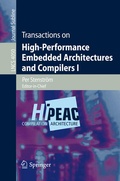 Cover: Transactions on High-Performance Embedded Architectures and Compilers I - Springer