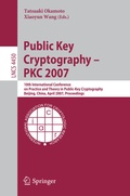 Cover: Public Key Cryptography - PKC 2007 - Springer
