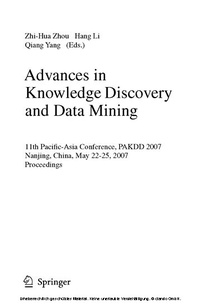 Enlarge image Cover: Advances in Knowledge Discovery and Data Mining - Springer