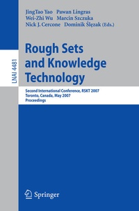 Enlarge image Cover: Rough Sets and Knowledge Technology - Springer