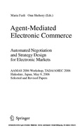 Cover: Agent-Mediated Electronic Commerce. Automated Negotiation and Strategy Design for Electronic Markets - Springer