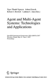 Enlarge image Cover: Agent and Multi-Agent Systems: Technologies and Applications - Springer