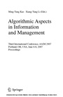 Cover: Algorithmic Aspects in Information and Management - Springer