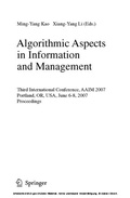 Cover: Algorithmic Aspects in Information and Management - Springer