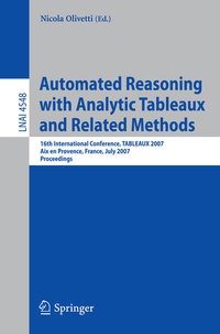 Enlarge image Cover: Automated Reasoning with Analytic Tableaux and Related Methods - Springer