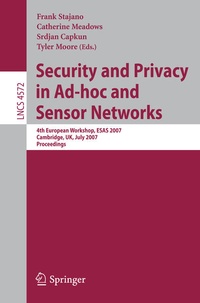 Enlarge image Cover: Security and Privacy in Ad-hoc and Sensor Networks - Springer