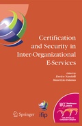 Cover: Certification and Security in Inter-Organizational E-Services - Birkhauser Boston Inc