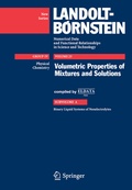 Cover: Volumetric Properties of Mixtures and Solutions - Springer