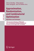 Cover: Approximation, Randomization, and Combinatorial Optimization. Algorithms and Techniques - Springer