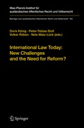 Cover: International Law Today: New Challenges and the Need for Reform? - Springer