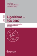 Cover: Algorithms - ESA 2007 - Springer