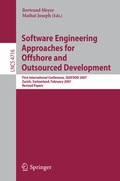 Cover: Software Engineering Approaches for Offshore and Outsourced Development - Springer