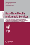 Cover: Real-Time Mobile Multimedia Services - Springer