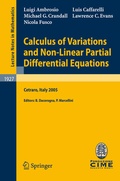 Cover: Calculus of Variations and Nonlinear Partial Differential Equations - Springer