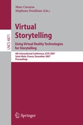 Cover: Virtual Storytelling. Using Virtual Reality Technologies for Storytelling - Springer
