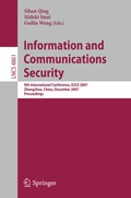 Cover: Information and Communications Security - Springer