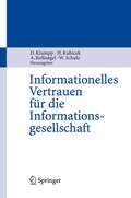 Cover: Informationelles Vertrauen f&uuml;r die Informationsgesellschaft - Springer