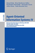 Cover: Agent-Oriented Information Systems IV - Springer
