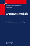 Cover: Arbeitswissenschaft - Springer