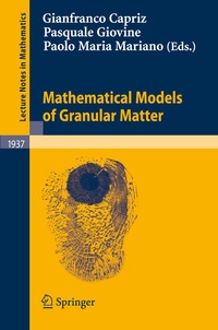 Enlarge image Cover: Mathematical Models of Granular Matter - Springer