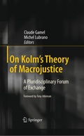 Cover: On Kolm's Theory of Macrojustice - Springer