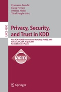Cover: Privacy, Security, and Trust in KDD - Springer