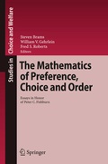 Cover: The Mathematics of Preference, Choice and Order - Springer