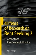 Cover: 40 Years of Research on Rent Seeking 2 - Springer