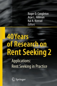 Enlarge image Cover: 40 Years of Research on Rent Seeking 2 - Springer