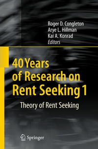 Enlarge image Cover: 40 Years of Research on Rent Seeking 1 - Springer