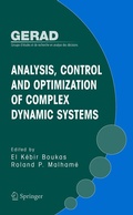 Cover: Analysis, Control and Optimization of Complex Dynamic Systems - Springer