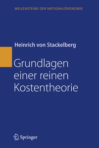 Abbildung von: Grundlagen einer reinen Kostentheorie - Springer