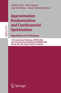 Enlarge image Cover: Approximation, Randomization and Combinatorial Optimization. Algorithms and Techniques - Springer