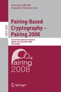 Cover: Pairing-Based Cryptography - Pairing 2008 - Springer
